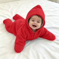 thumbnail image 4 of EnJoCho Baby Starfis𝗁 Onesi𝖾, Cozy Star Baby Swaddle Bag, Baby Soft Fleece Romper, Fall Winter Warm Outfits 3-12M, 4 of 5