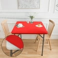 thumbnail image 5 of Stretch Tablecloth Cover | 86x86cm Elastic Polyester Fabric | Red Fitted Table Protector | Dust Proof & Stain Resistant | Easy Fit Square Table Cover for Dining & Events, 5 of 6