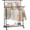 Black, variant on Double Rod Rolling Clothes Rack with Wheels, Portable Garment Organizer for Bedroom, Living Room, Clothing Store – Adjustable Height, Sturdy Black Metal Hanging Rack