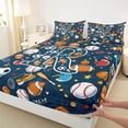 thumbnail image 4 of Erosebridal Kids Baseball Sport Games Queen Sheet Sets,Ball Personalized Alphabet R Bed Set For Boys 4 Pieces, 4 of 6