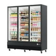 thumbnail image 2 of 46 Cu.Ft. Commercial Display Refrigerator,  8 Heavy-Duty Castors, 3 Glass Door Merchandiser Beverage Refrigerator, Adjustable Shelve, Upright Beverage Fridge with Fan Cooling for Restaurant, Grocery S, 2 of 7