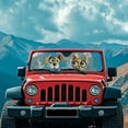 thumbnail image 4 of Psesaysky Windshield Sun Shade, Cartoon Puppy&Cat Front Window Sunshade Car Accessories Universal Fit Off-road Vehicle Truck Sun Visor Protector, Keep Car Cool, 4 of 7