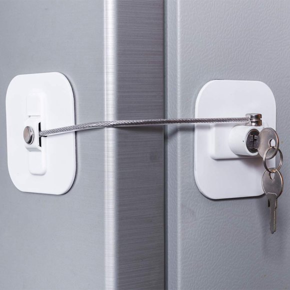 Fridge Lock,Refrigerator Locks,Freezer Lock with Key for Child Safety,Locks to Lock Fridge and Cabinets-2Pack