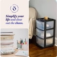 thumbnail image 6 of Open Box 3 Drawer Medium Home Storage Container, Clear Drawers & Black Frame, 6 of 12