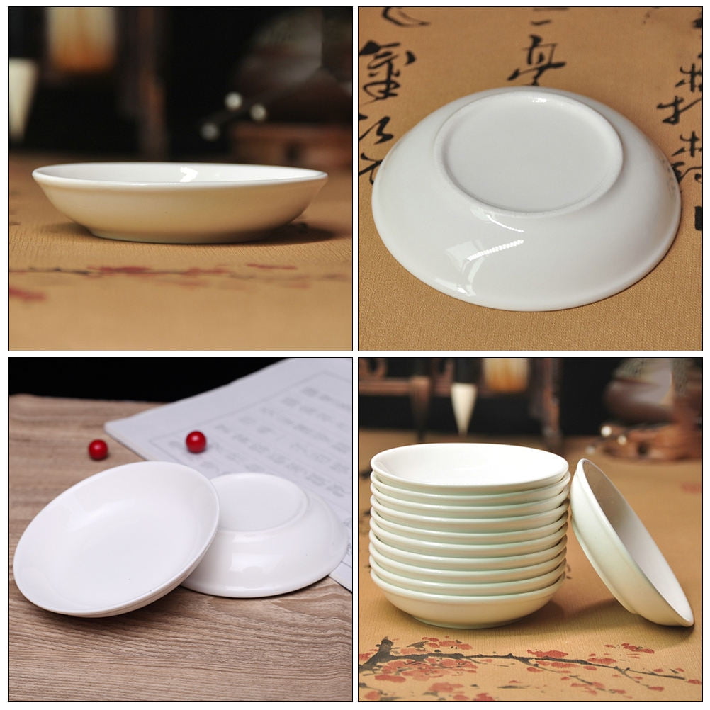 MLINS  12 Pcs Round Dish Ceramic Ink Disc Painting Tray Art Palette