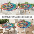 thumbnail image 7 of Colorful Rainbow Tie Dye Spiral Pattern Round Fitted Tablecloth with Elastic Edge,Dining Table Cover Waterproof,Outdoor Round Tablecloth for Camping,Dining,Indoor and Outdoor, 7 of 7