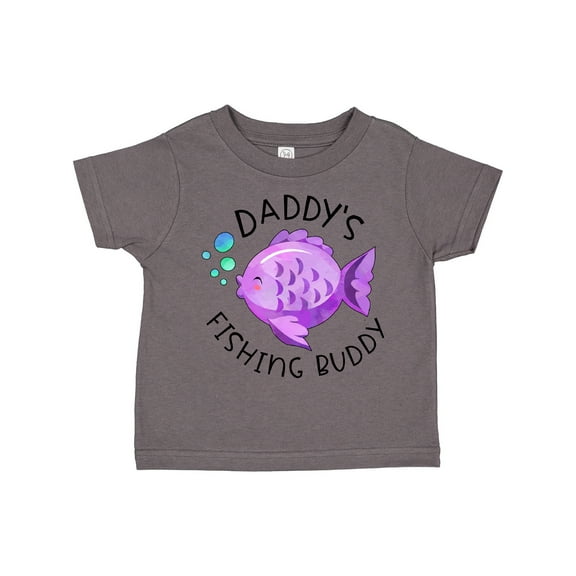 Inktastic Daddy's Fishing Buddy with Cute Purple Fish Boys or Girls Toddler T-Shirt