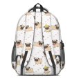thumbnail image 3 of Pug and Hearts White Pattern Cute School Backpack Bag with Padded Back and Adjustable Shoulder Straps 16.9 X 12.6 X 5.9 Inches, 3 of 5