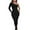 Black, variant on lulshou Jumpsuits for Women, Women Solid Color Casual Jumpsuit Long Sleeved Tight Fitting Shoulder Jumpsuit Women's Jumpsuits, Rompers & Overalls, XXL