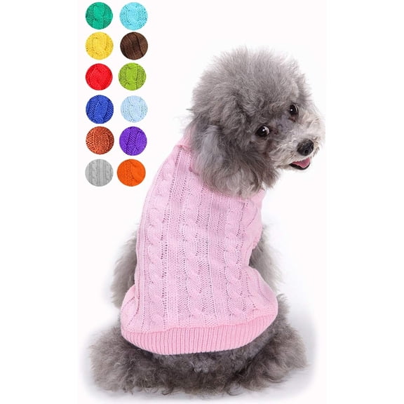1Pack Dog Sweater for Small, Medium, Large Dogs - Warm Winter Classic Turtleneck Pet Clothes - Cute Christmas Coat for Puppies, Cats, Girls, Boys