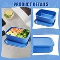 thumbnail image 3 of 10 Pcs 2 Cup Silicone Freezer Trays with Lids Reusable Food Tray Freezing Molds Rectangle Containers for Food Preserving (Blue), 3 of 6