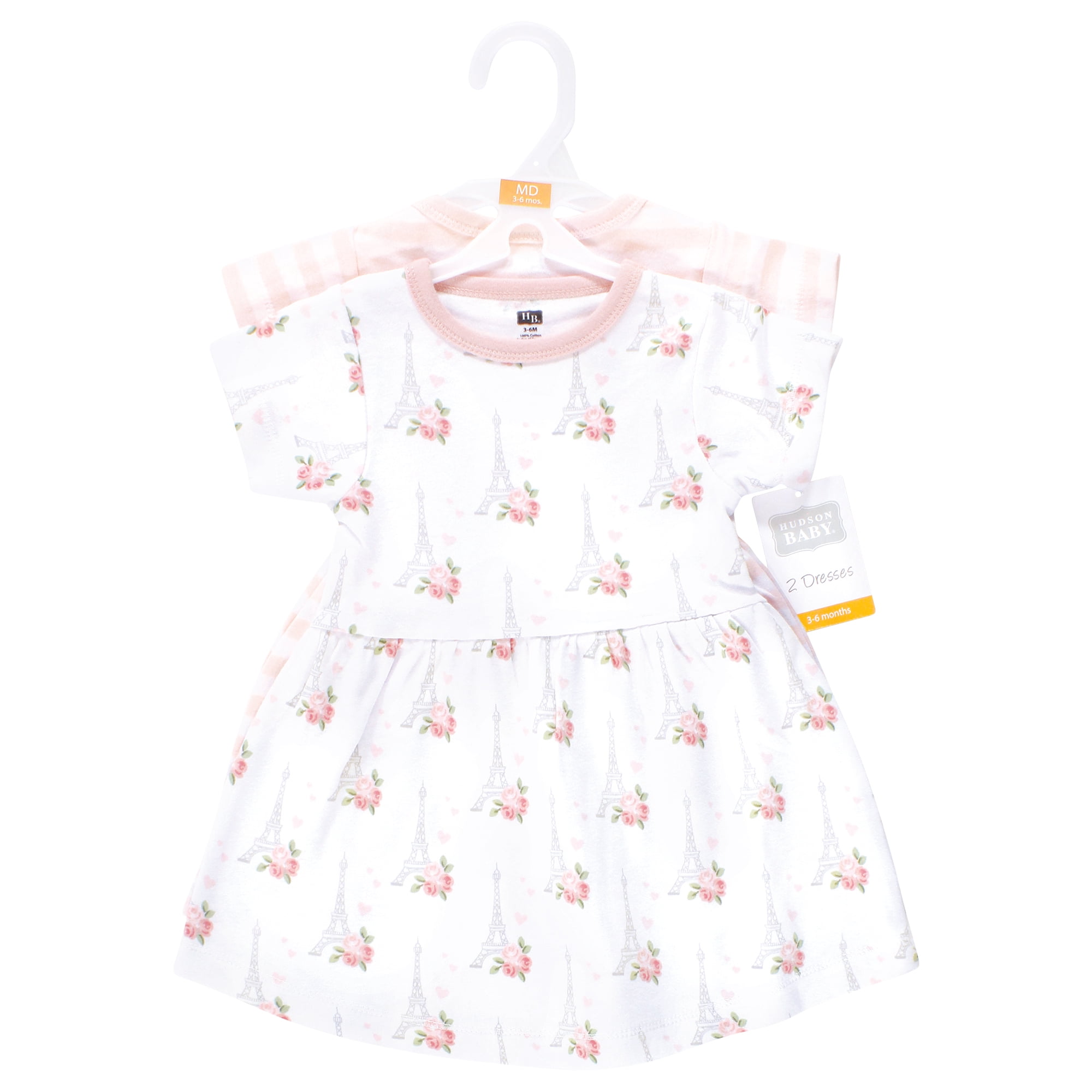 Hudson Baby Girls Cotton Dresses, Bonjour Paris, 18-24 Months