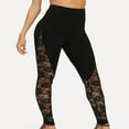 thumbnail image 2 of Femmes Crayon Leggings Dentelle Florale Pure Taille Haute Pantalon, 2 of 4