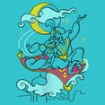 thumbnail image 2 of Girl's Aladdin Couple on Carpet Graphic Tee Tahiti Blue X Small, 2 of 4