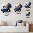 thumbnail image 4 of Designart "Strokes in Dark Blue and Gold V" Fractals Oversized Wall Clock, 4 of 6