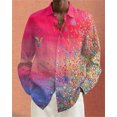 thumbnail image 1 of Camisa de manga larga con cuello vuelto y botones con estampado abstracto en 3D de flores de graffiti de gran venta para hombre de primavera y otoño, 1 of 6