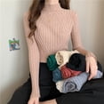 thumbnail image 2 of Suéter de punto acanalado para mujer, jersey de cuello medio alto, ropa de calle elegante delgada, Top Y2K de manga larga, Otoño e Invierno, 2 of 5