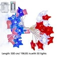 thumbnail image 3 of Kumdkd 2-Pack Patriotic String Lights - 16ft Battery Operated Waterproof Flag Star LEDs with Remote for Independence Day, Christmas, Yard Decor Outdoor Party Lighting(50 red/white/blue), 3 of 9