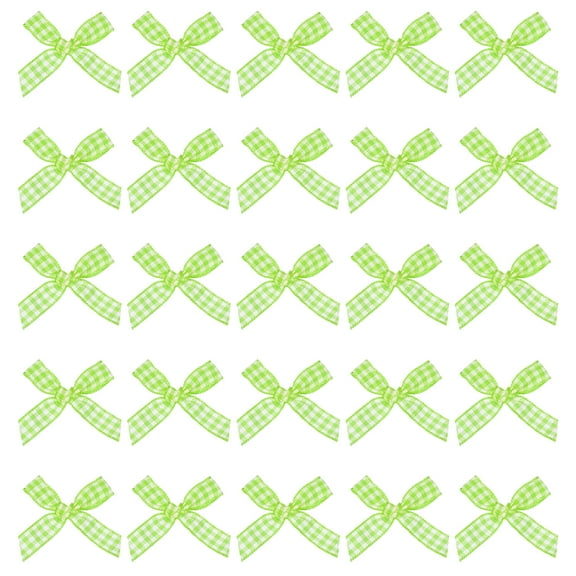 Uxcell 1.5 Inch Mini Satin Ribbon Bows, 100 Pcs Bowknot Flowers DIY Craft Ribbon Appliques for Gifts Green