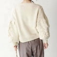 thumbnail image 6 of Ediodpoh Women Fashion Long Sleeve Lightweight Elegant Knit Pullover Top Classic Womens Sweaters Beige S, 6 of 9