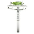 thumbnail image 3 of Halo Engagement Ring for Women - 2.36ct Natural Peridot in 14K White Gold Promise Ring, 3 of 6