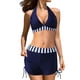 thumbnail image 1 of Trajes de baño de bikini de dos piezas con tiras en la espalda con estampado conservador para mujer Fridja  nalpqowj55711, 1 of 7