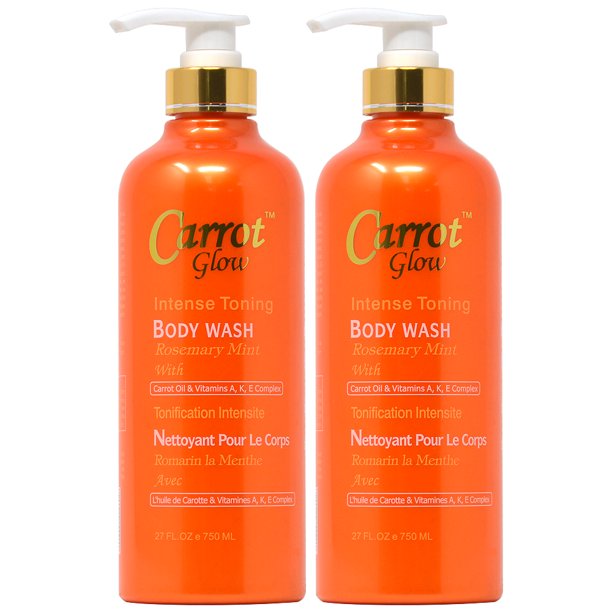 La Belle Glow Carrot Glow Intense Toning Body Wash, 27 Oz (Pack of 2