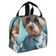 thumbnail image 2 of Disketp Stylish Dog in Denim Outfit Bolsa Térmica para Almuerzo para Hombre y Mujer, Ideal para Trabajo, Senderismo y Picnic, 2 of 8