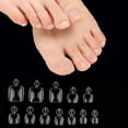 thumbnail image 5 of 100 Uds. Uñas postizas transparentes para dedos de los pies, cuadradas francesas, color blanco natural, cobertura completa, uñas postizas para los pies, puntas de uñas artificiales, 5 of 5