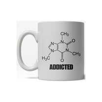Caffeine Addicted Funny Nerdy Science Ceramic Coffee Drinking Mug 11oz Cup