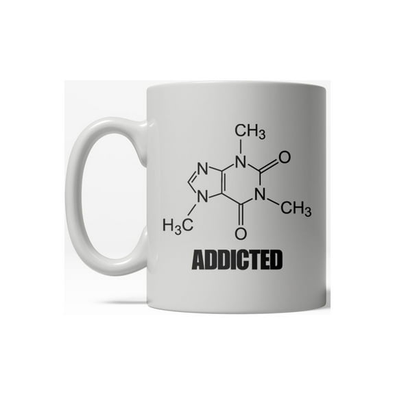 Caffeine Addicted Funny Nerdy Science Ceramic Coffee Drinking Mug 11oz Cup