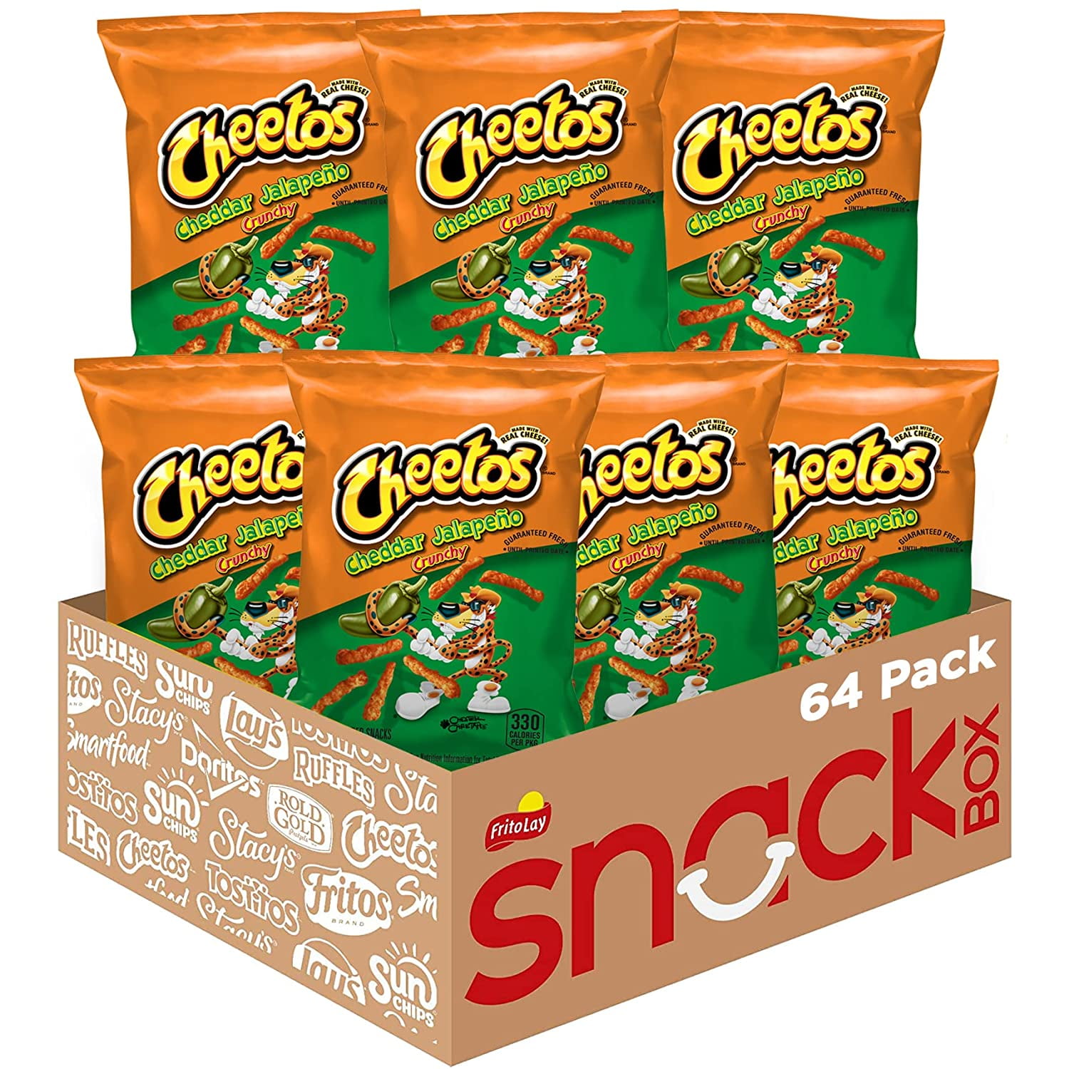 Cheetos Crunchy Cheddar Jalapeno Cheese Flavored Snacks, 2 Ounce (Pack