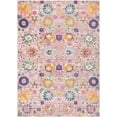 thumbnail image 1 of homeroots home decor 385241 4’ x 6’ Gray and Pink Distressed Area Rug, 1 of 1