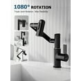 thumbnail image 5 of Lefton Rotatable Bathroom Faucet with Temperature Display in Fahrenheit (Batteries-Free), 3 Water Outlet Modes, Matte Black, BF2204-3, 5 of 7