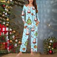 thumbnail image 2 of Tnhcen Warm Pajamas 2 Piece Christmas Print V-Neck Long Sleeve Pants Soft Loungewear Cozy Home Clothes Nightwear S-3XL, 2 of 6