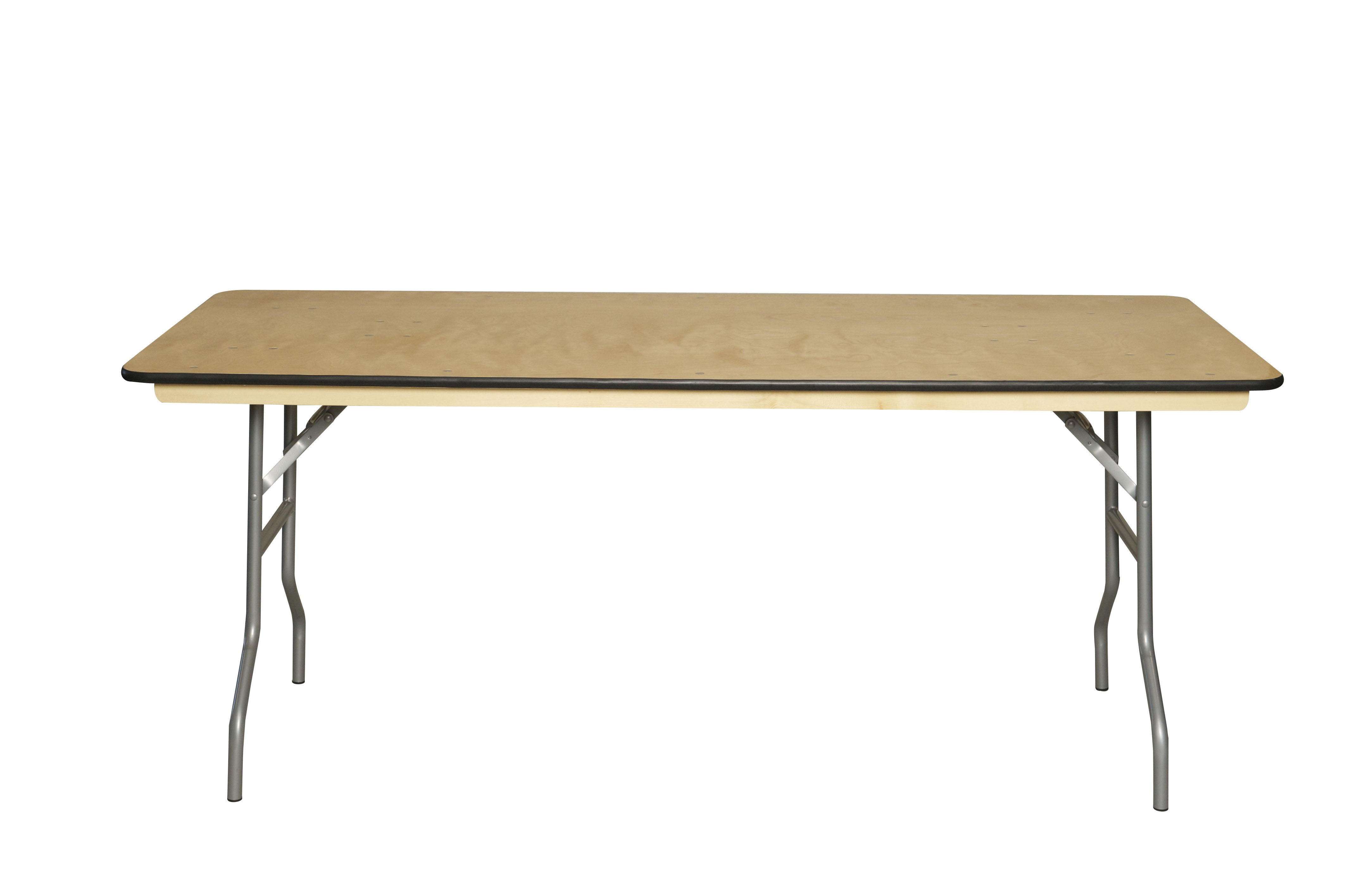 Table - 6' x 30" WFT Series Russian Birch Wood Banquet - Rubber Edge
