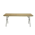 thumbnail image 2 of Table - 6' x 30" WFT Series Russian Birch Wood Banquet - Rubber Edge, 2 of 6