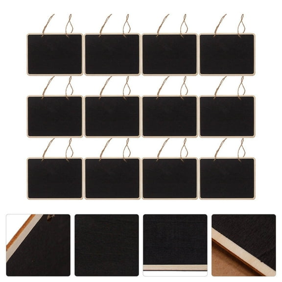 WHAMVOX  12 Pcs Chalkboards Hanging Plaque Small Blackboard Double Sided Memo Signs