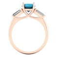 thumbnail image 4 of Clara Pucci 14K Rose Gold 2.5ct Turquoise Three-Stone Ring for Women, 4 of 7