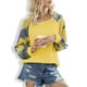 thumbnail image 1 of Camiseta de mujer seitruly Tie Dye Costura impresa manga larga Amarillo M, 1 of 7