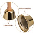 thumbnail image 4 of MOVTOTOP 1Set Golden Hand Bell for Classroom Use Gate Bell Round Iron Wood, 4 of 7