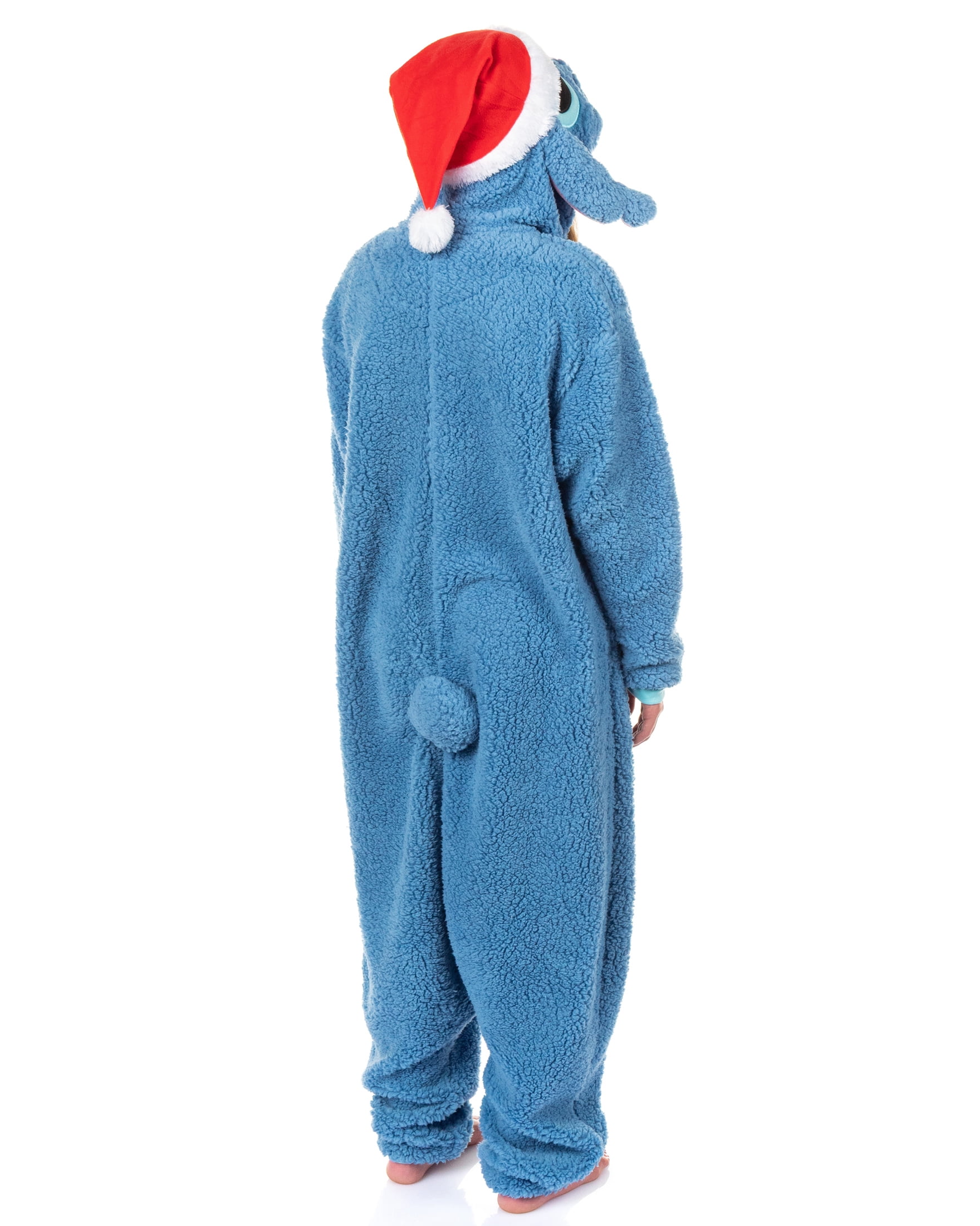 Disney Lilo & Stitch Kigurumi Unisex Christmas Santa Hat Women's Costume One Piece Pajama Hooded Union Suit