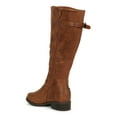 thumbnail image 3 of Women's Leatherette Buckled Round Toe Knee High Low Stacked Heel Boot 19837, 3 of 6
