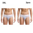 thumbnail image 4 of Guardurnaity 2x Calzoncillos de ropa interior para hombre cómodos súper elásticos suaves para diario Calzoncillos de ropa interior para hombre Ropa interior blanco 3XL, 4 of 6
