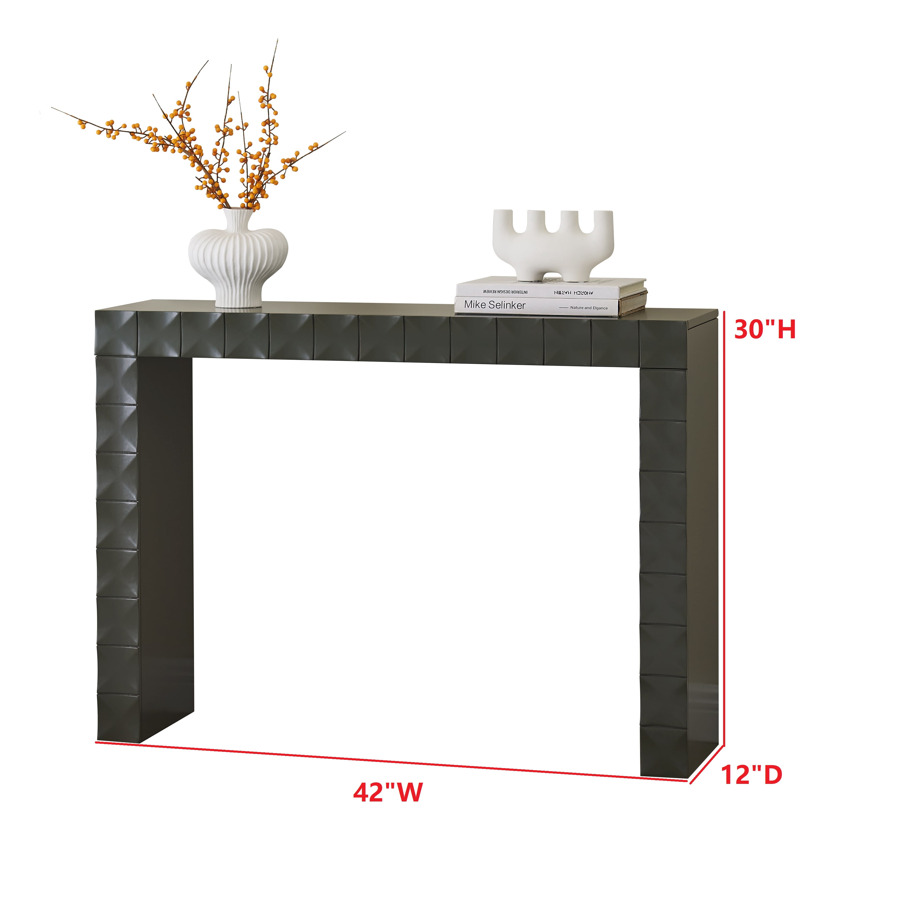 Kings Brand Furniture - Turlock Wooden Console Table, Narrow Sofa Table for Hallway, Front Hall, Entryway, Living Room (Caviar)