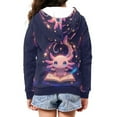 thumbnail image 4 of Chririnla Wizard Cartoon Axolotl Girls Casual Zip Up Hoodie Long Sleeve Lightweight with Pockets Trendy Fall Jacket Teens Size 13-14, 4 of 7