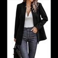 thumbnail image 2 of Chaqueta Blazer Informal de Oficina para Mujer, de Larga, con Solapa y Abertura Frontal. Negro XL, 2 of 8