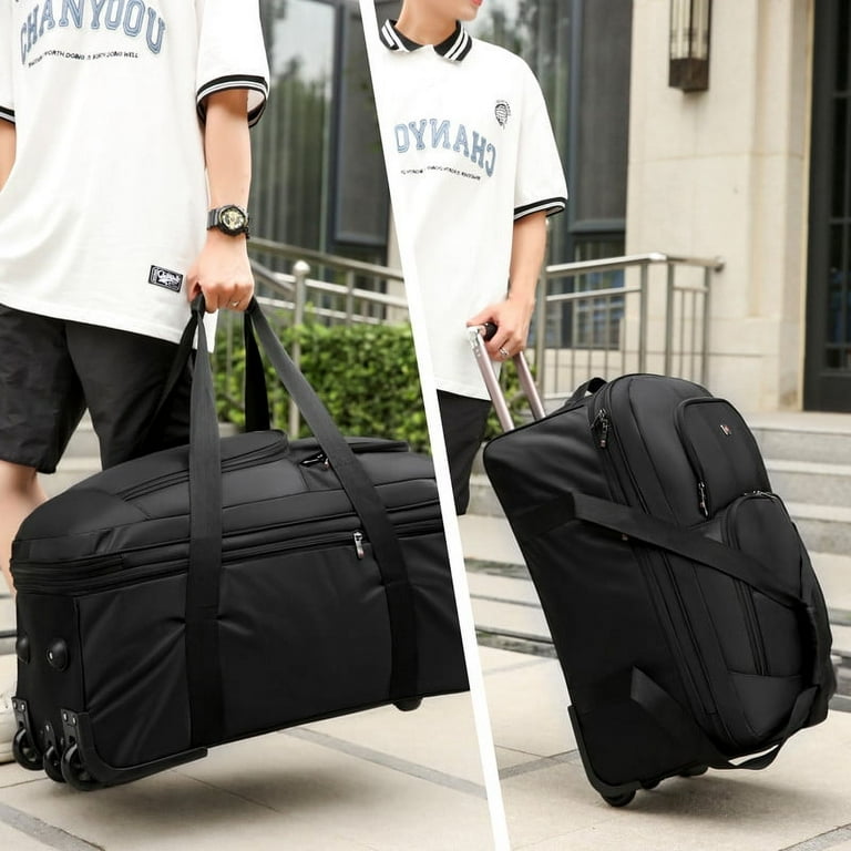 30 inch Luggage Rolling Garment Bag with Rack Expandable Waterproof Duffle Bag with Wheels for Dancer Business Traveler Blue Expandable Luggage with