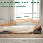 HMMSYLVA Full Body Massage Mat with Heating and 10 Vibration Motors, 9 Modes Electric Back Massage Pad with Shiatsu Neck Massager Gifts for Mom Dad