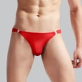 thumbnail image 2 of 6 Pack Mens Underwear Briefs Fit Translucent Ice Silk Low Waist Buckle G String T Panties, 2 of 5